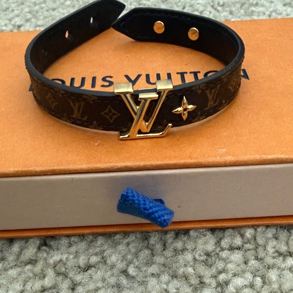Louis Vuitton Black and Gold Monogram Cuff